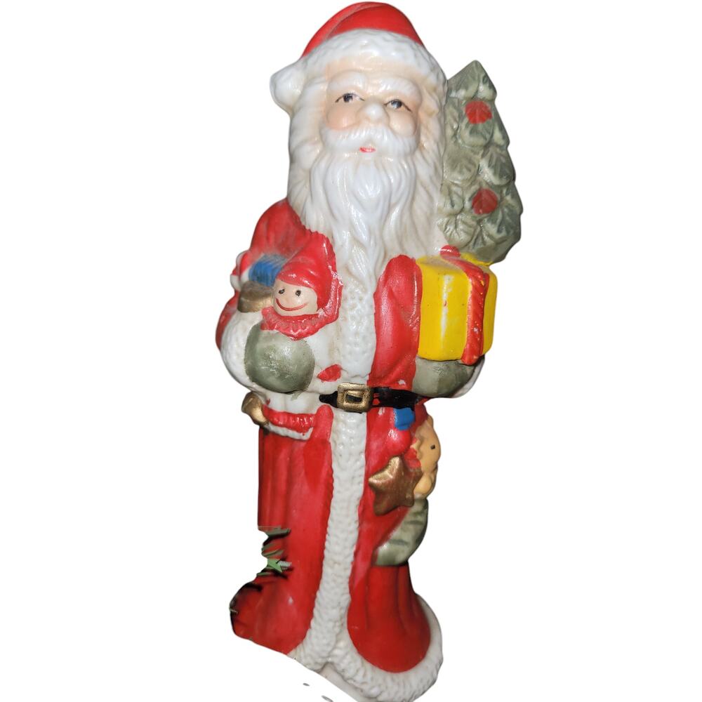 Vintage Traditional  Santa With Toys & A Tree
